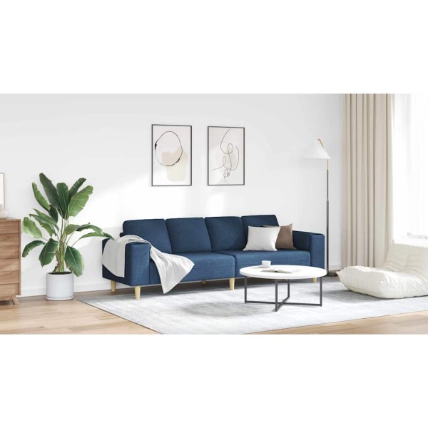 Living room sofa Blue 250 x 77 x 76 cm Polyester