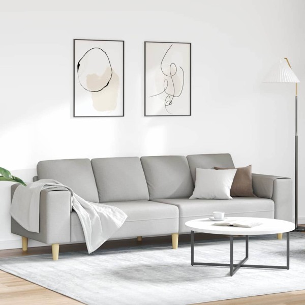 Living room sofa Cloud gray 250 x 77 x 76 cm Polyester