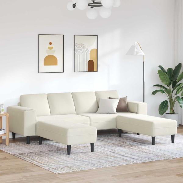 Living room sofa 3 pcs Cream 250 x 188 x 76 cm