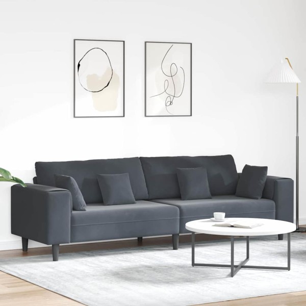 Sofa Tamsiai pilka 250 x 77 x 76 cm Aksomas