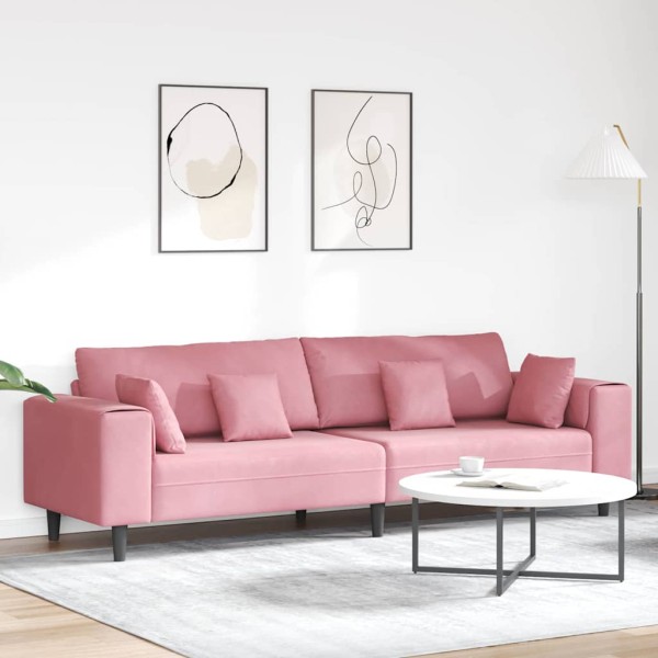 Sofa Pink 250 x 77 x 76 cm Velvet