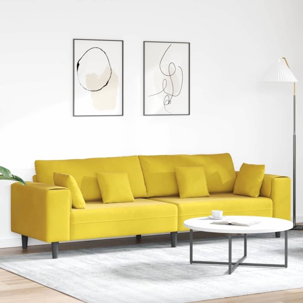 Sofa Geltona 250 x 77 x 76 cm Aksomas