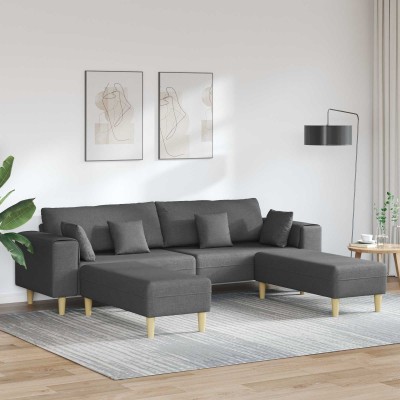 Sofa with pillow 3 pcs Dark...