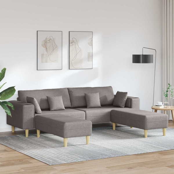 Sofa with pillow 3 pcs Taupe fabric