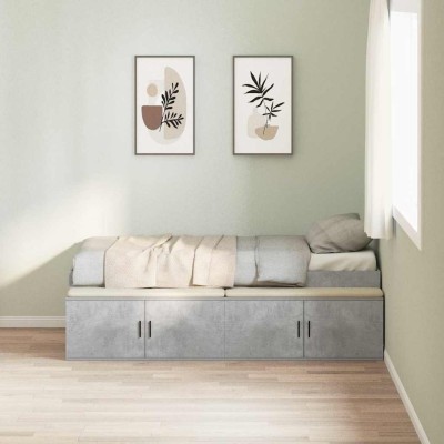 Bed frame Concrete gray 80...