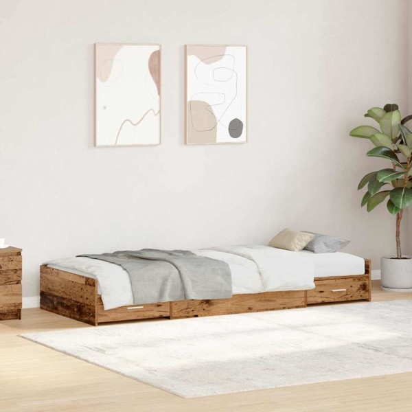 Bed frame Ancient wood 98.5 x 200 cm Processed wood