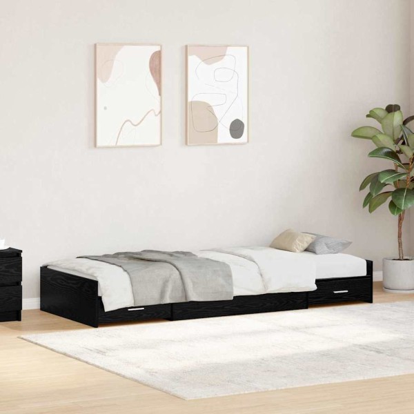 Bed frame Black oak 80 x 200 cm Treated wood