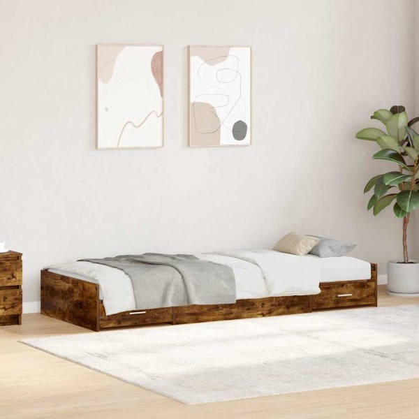 Bed frame Smoked oak 80 x 200 cm Treated wood
