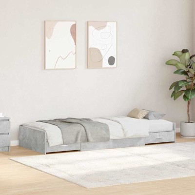 Bed frame Concrete gray 75...