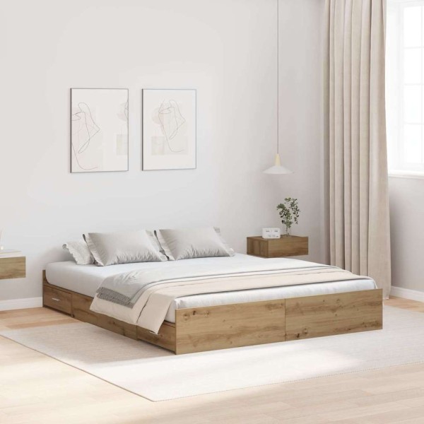 Bed with storage space Artisan oak 150 x 200 cm