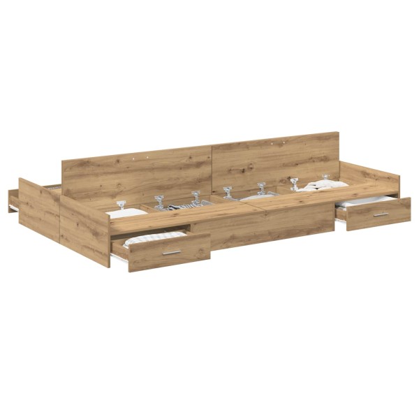 Bed with storage space Artisan oak 120 x 200 cm