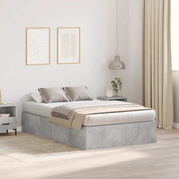 Bed with storage space Concrete gray 120 x 200 cm