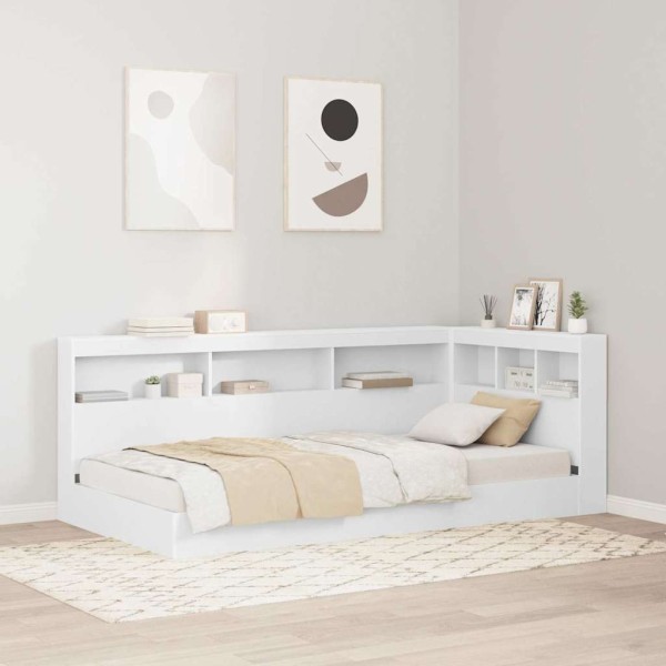 Storage headrest White 80 cm Treated wood