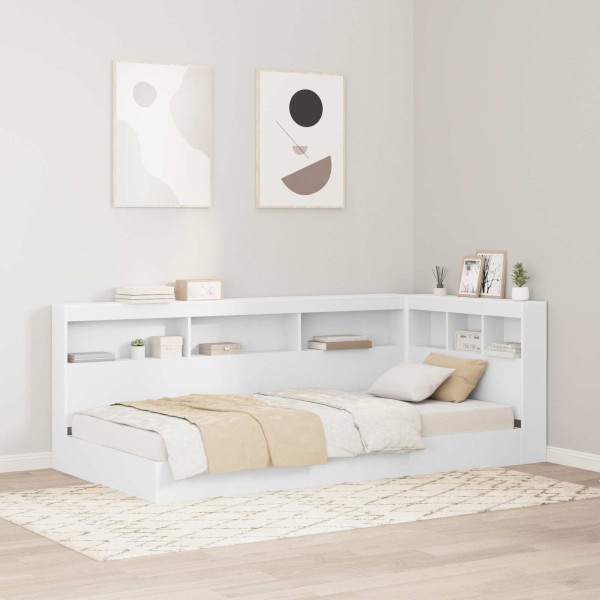 Storage headrest White 100 cm Treated wood