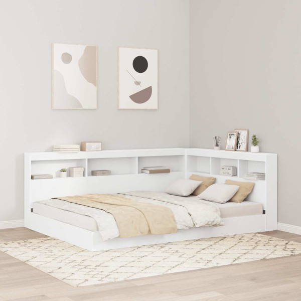 Storage headrest White 160 cm Treated wood