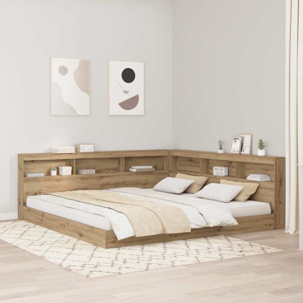Storage headboard with shelf Artisan oak 180 cm