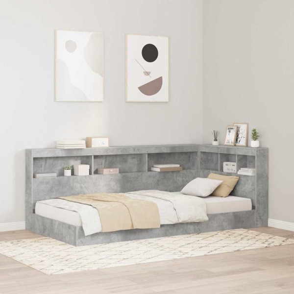 Storage headrest Concrete gray 90 cm Treated wood