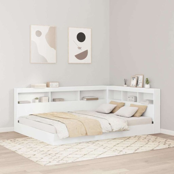 Storage headrest White 140 cm Treated wood
