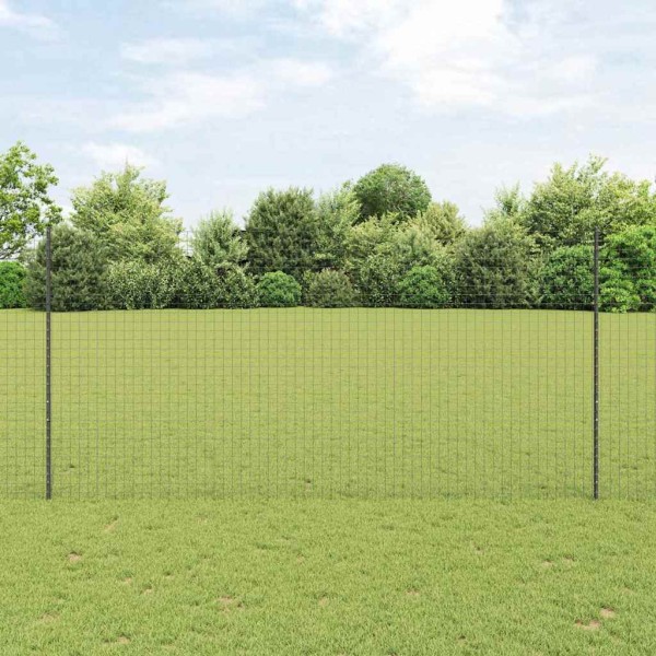 Fence post 44 pcs Gray 200 cm Steel