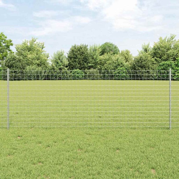 Fence post 44 pcs Silver 120 cm Steel
