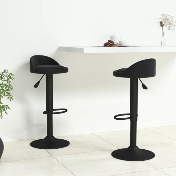 Bar stools, 2 pcs., black, velvet