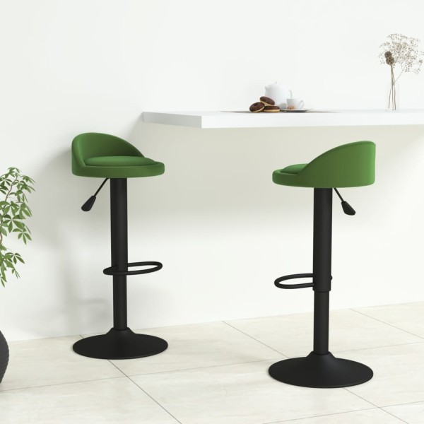 Bar stools, 2 pcs., dark green, velvet