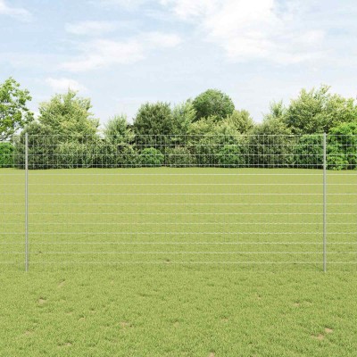 Fence with poles Silver