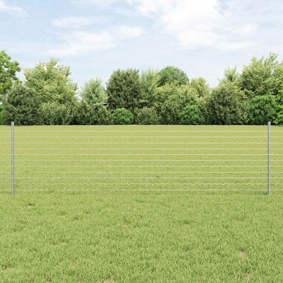 Fence with poles Silver