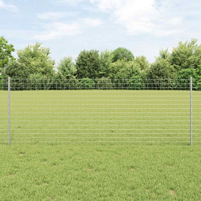 Fence with poles Silver