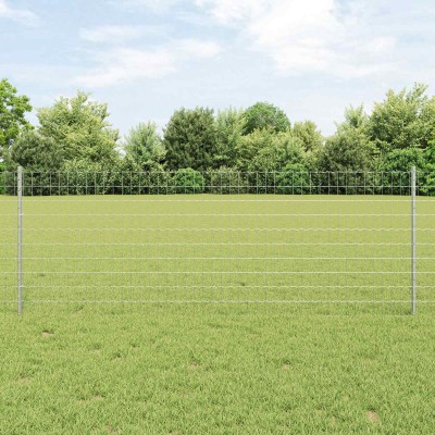 Fence with poles Silver