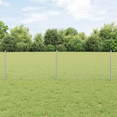 Fence with poles Silver