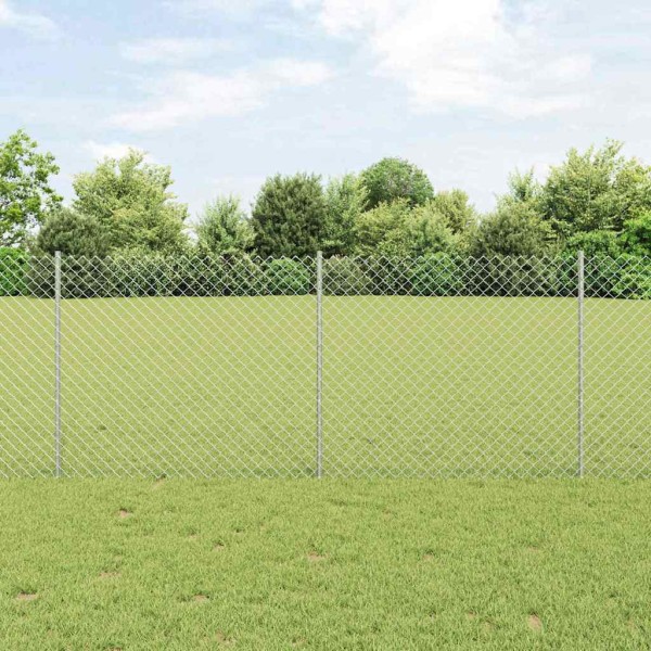 Fence with poles Silver