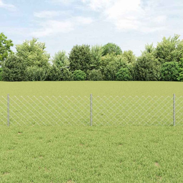 Fence with poles Silver
