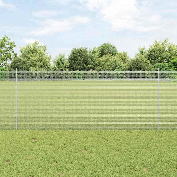 Fence with poles Silver
