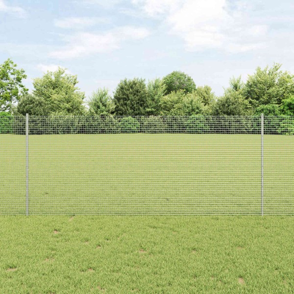 Fence with poles Silver