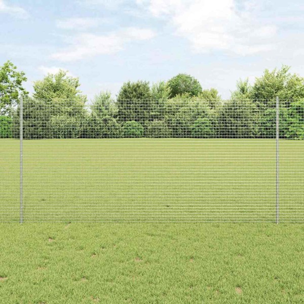 Fence with poles Silver