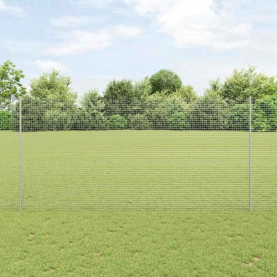 Fence with poles Silver