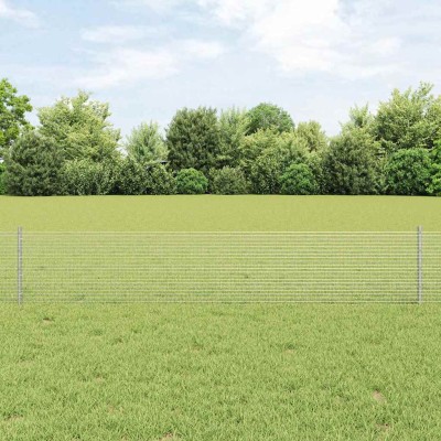 Fence with poles Silver