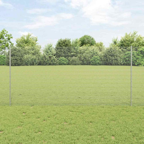 Fence with poles Silver