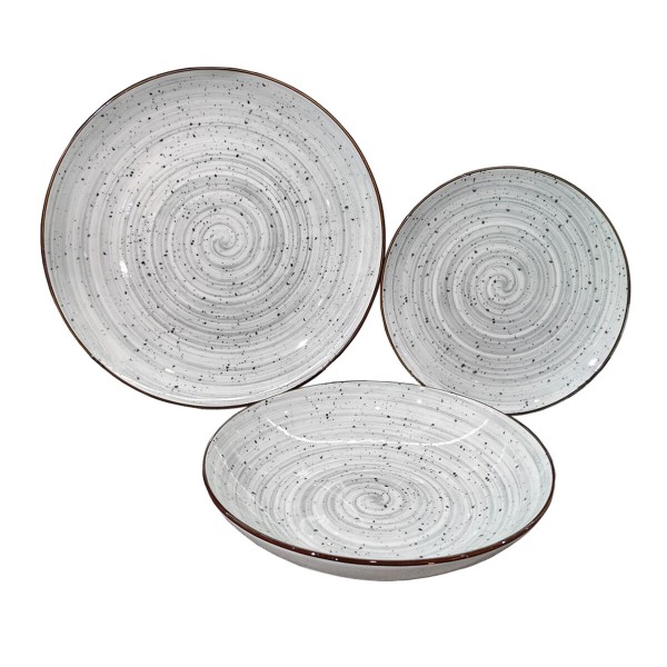 Tableware Versa Lua Grey Porcelain 18 Pieces