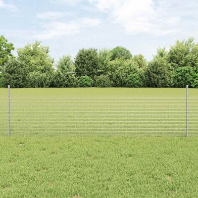Fence with poles Silver