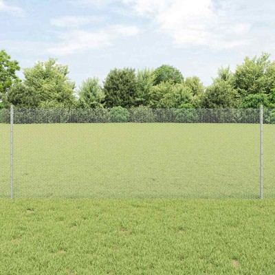 Fence with poles Silver