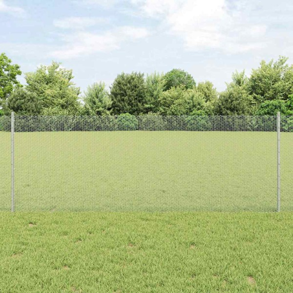 Fence with poles Silver