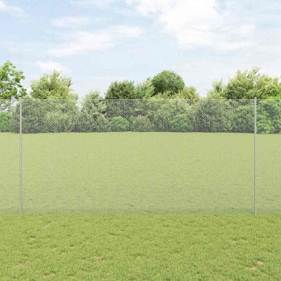 Fence with poles Silver