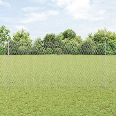 Fence with poles Silver