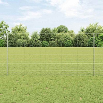 Fence with poles Silver
