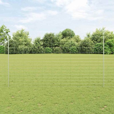 Fence with poles Silver