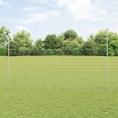Fence with poles Silver