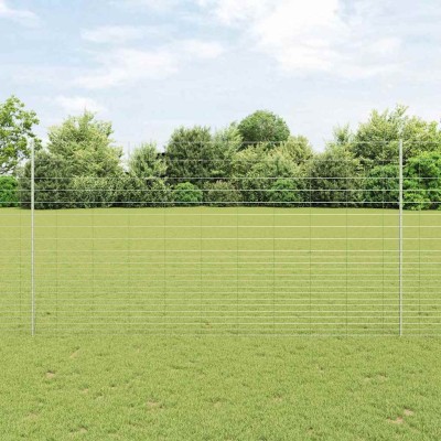 Fence with poles Silver