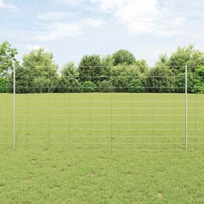 Fence with poles Silver